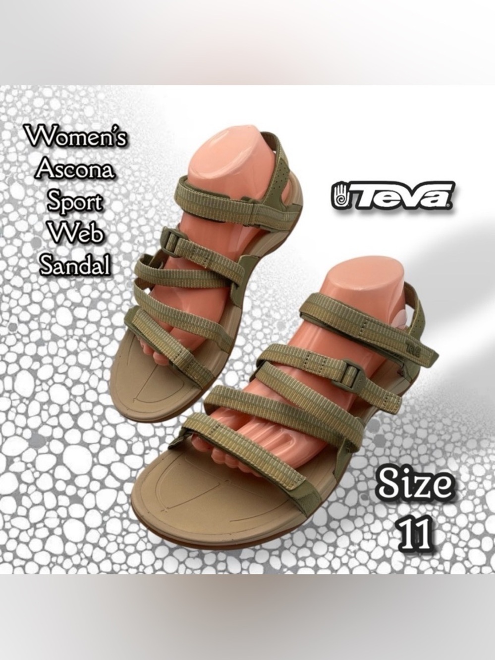 Teva Women's Ascona Sport Web Sandal Olive Size 11